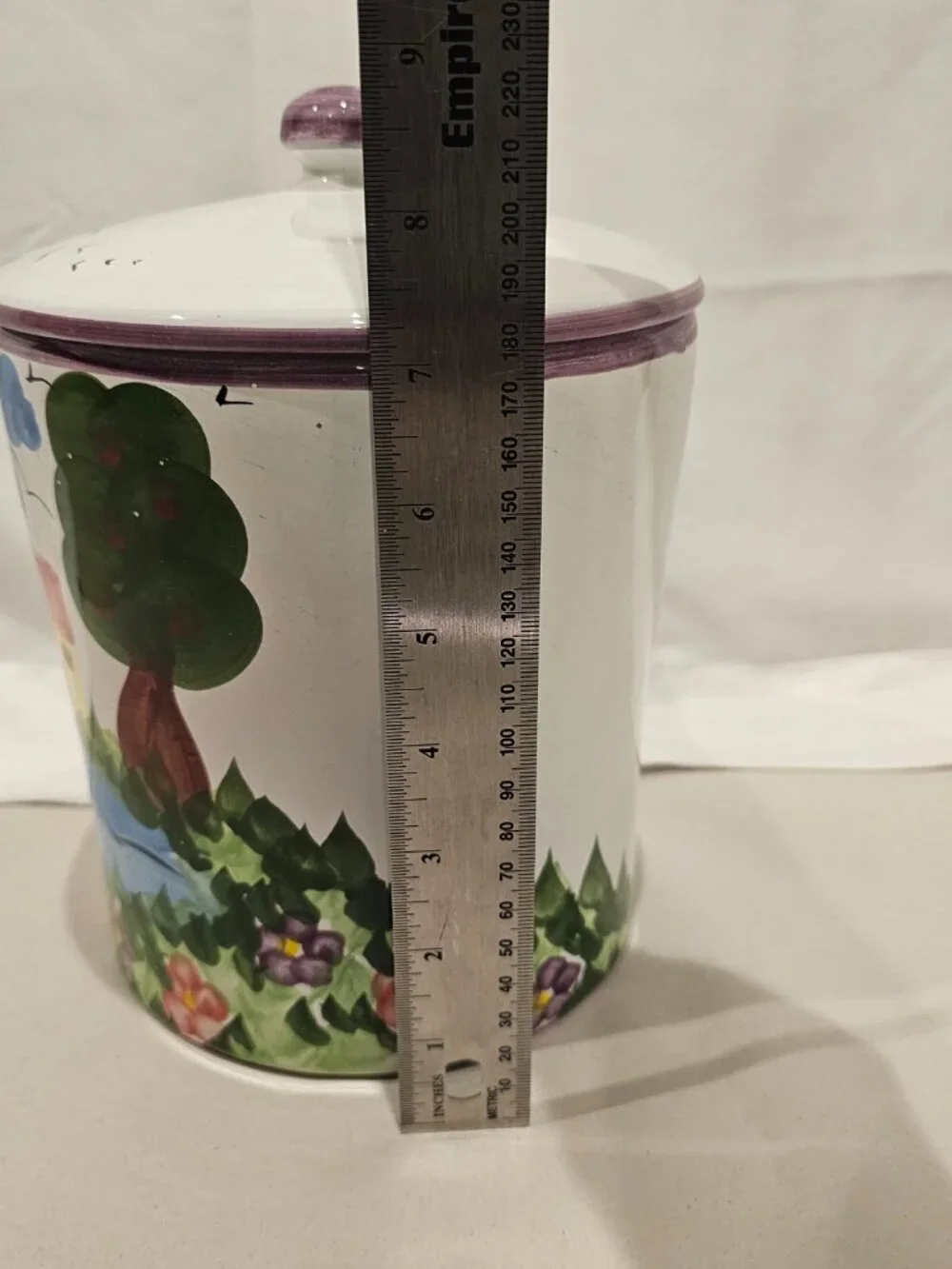 Williams Sonoma Vintage Hand Painted Portugal Ceramic Cookie Jar Canister